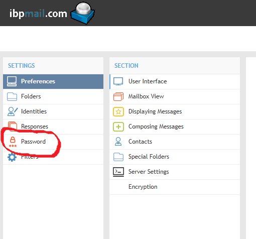 change password - change password link